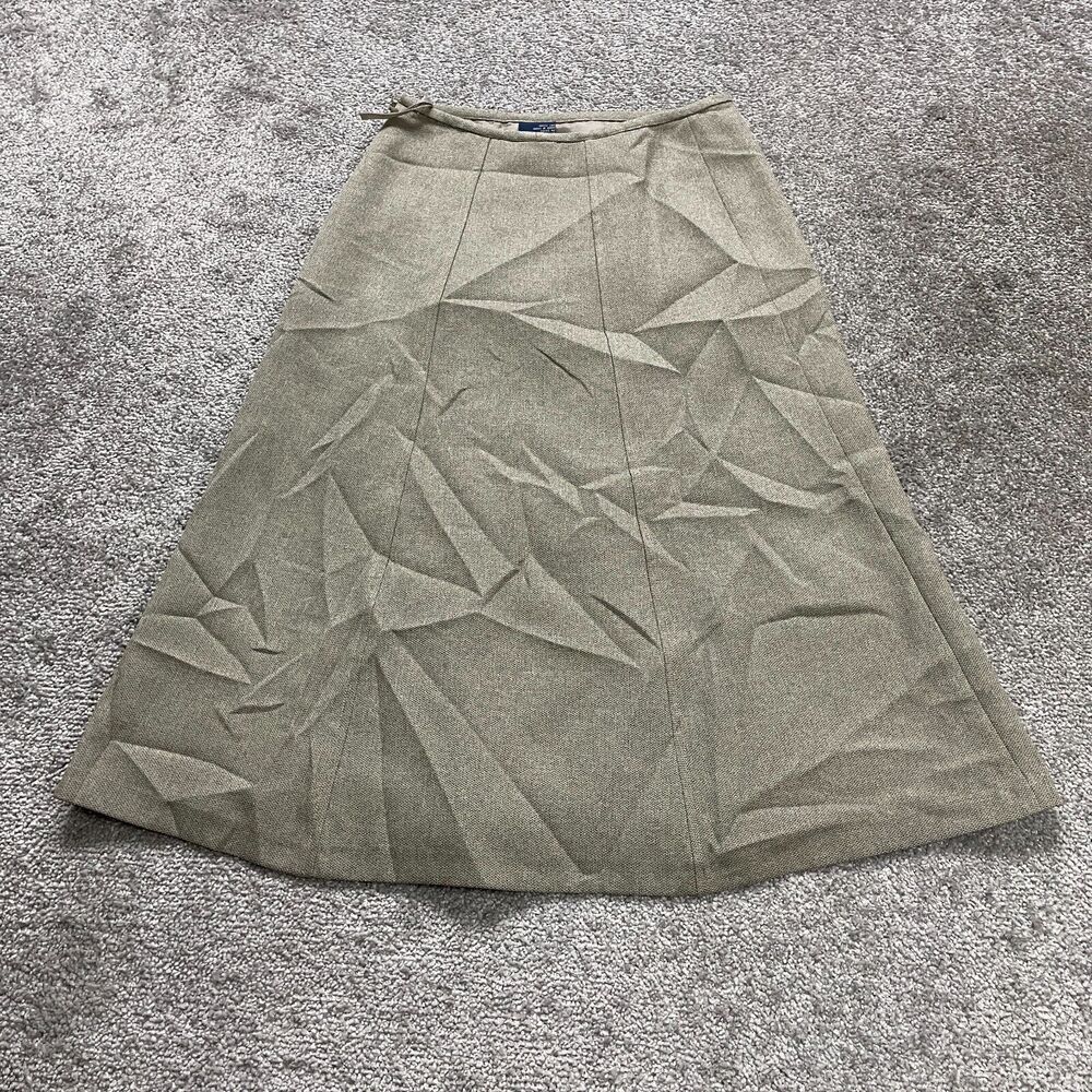 Evan Picone Suit Midi A-Line Skirt Womens Small Taupe Side Zip Lined Work Office